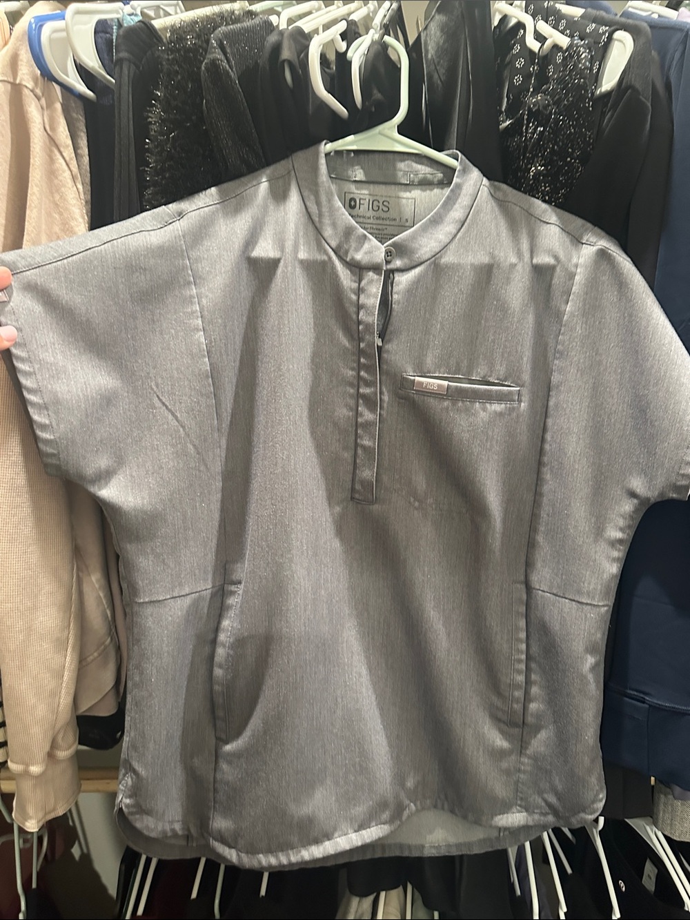 Figs womens Silver Gray scrub top